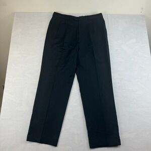 Pazoni Dress Pants Mens 36 Gray Pure Wool Pleated Formal Mid-Rise Straight Leg